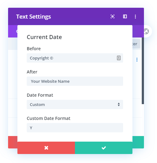 how-to-set-a-dynamic-date-footer-copyright-year-in-divi-without-code-date-format